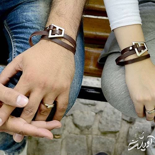 ست دستبند چرم طلا 